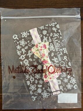 Matilda Jane Floral bow tie boys  - floral and pale purple check nib nwt